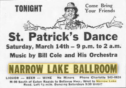 Narrow Lake Ballroom - 14 MAR 1964 AD
